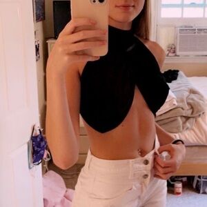 PLT Black crop top